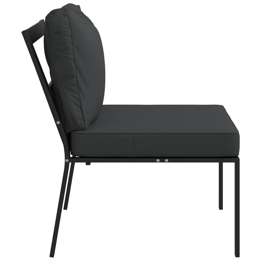Sedie da Giardino con Cuscini Grigi 2 pz | Sedie da Esterno 60x74x79 cm Acciaio