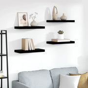 Scaffali a Parete 4 pz Nero Lucido 50x23x3,8 cm in MDF cod mxl 33181