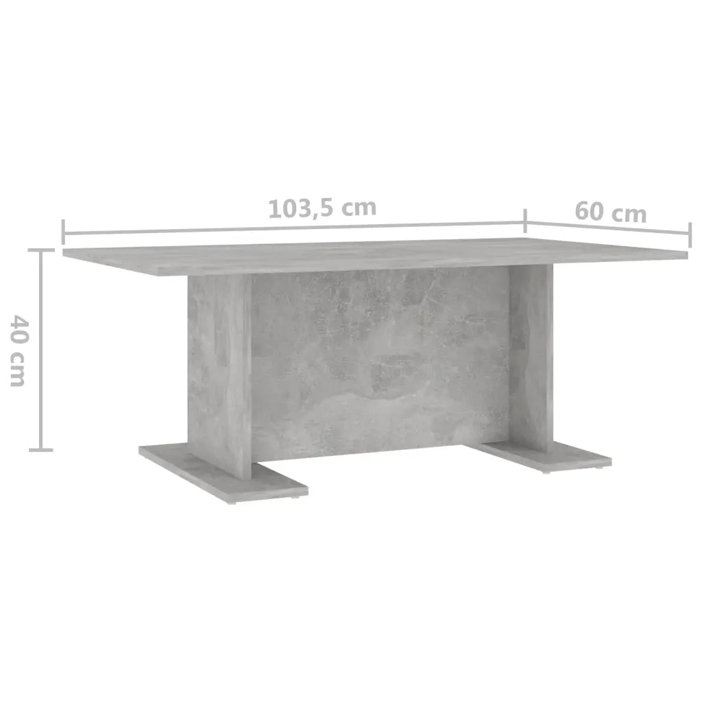 Tavolino da CaffÃ¨ Grigio Cemento 103,5x60x40 cm in Truciolato cod mxl 10245