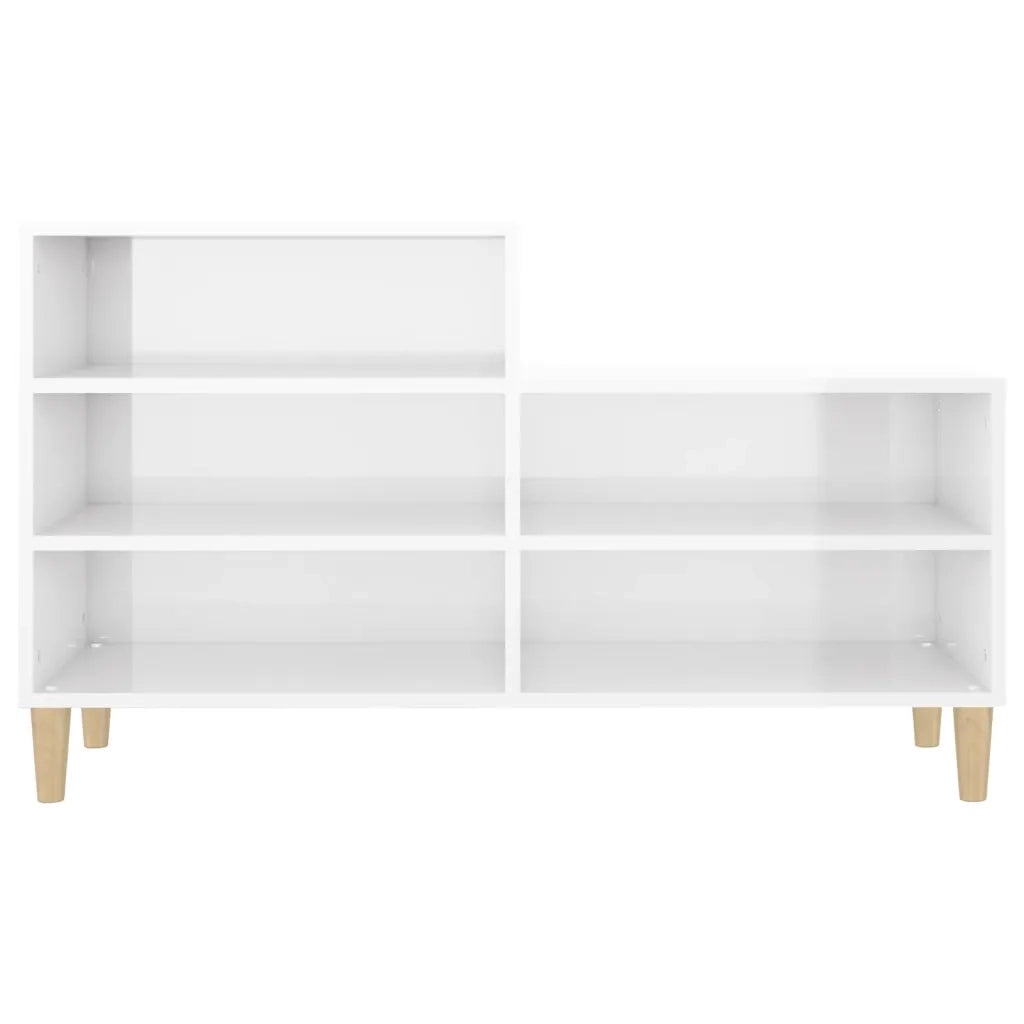 Scarpiera-Scaffale per scarpe Bianco Lucido 102x36x60 cm in Legno Multistrato 747901