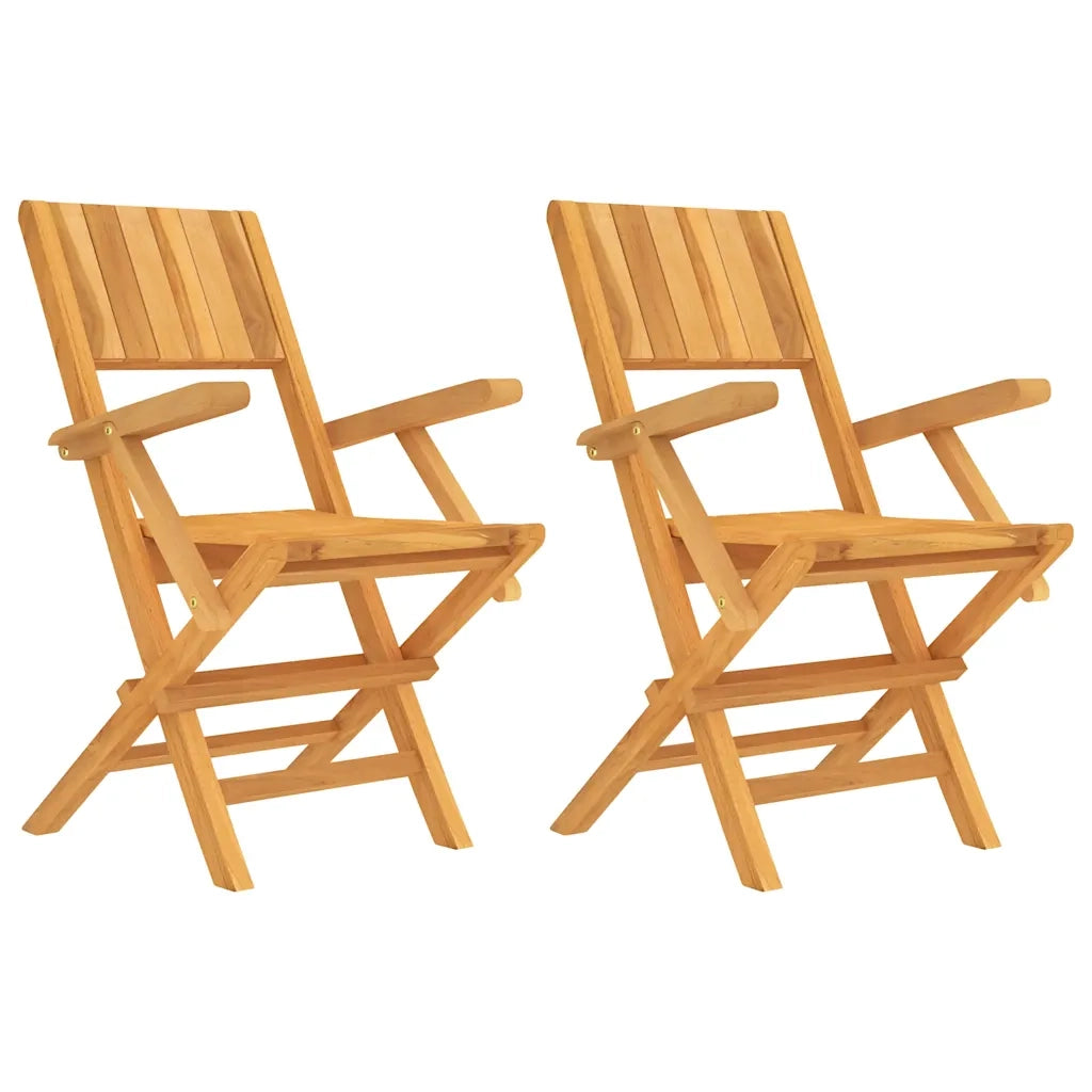 Sedie da Giardino Pieghevoli 2pz 55x61x90cm Legno Massello Teakcod mxl 81938