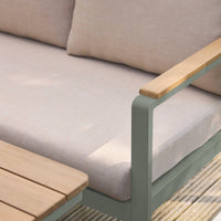 Set di mobili da giardino a 8 posti in legno di acacia e alluminio,