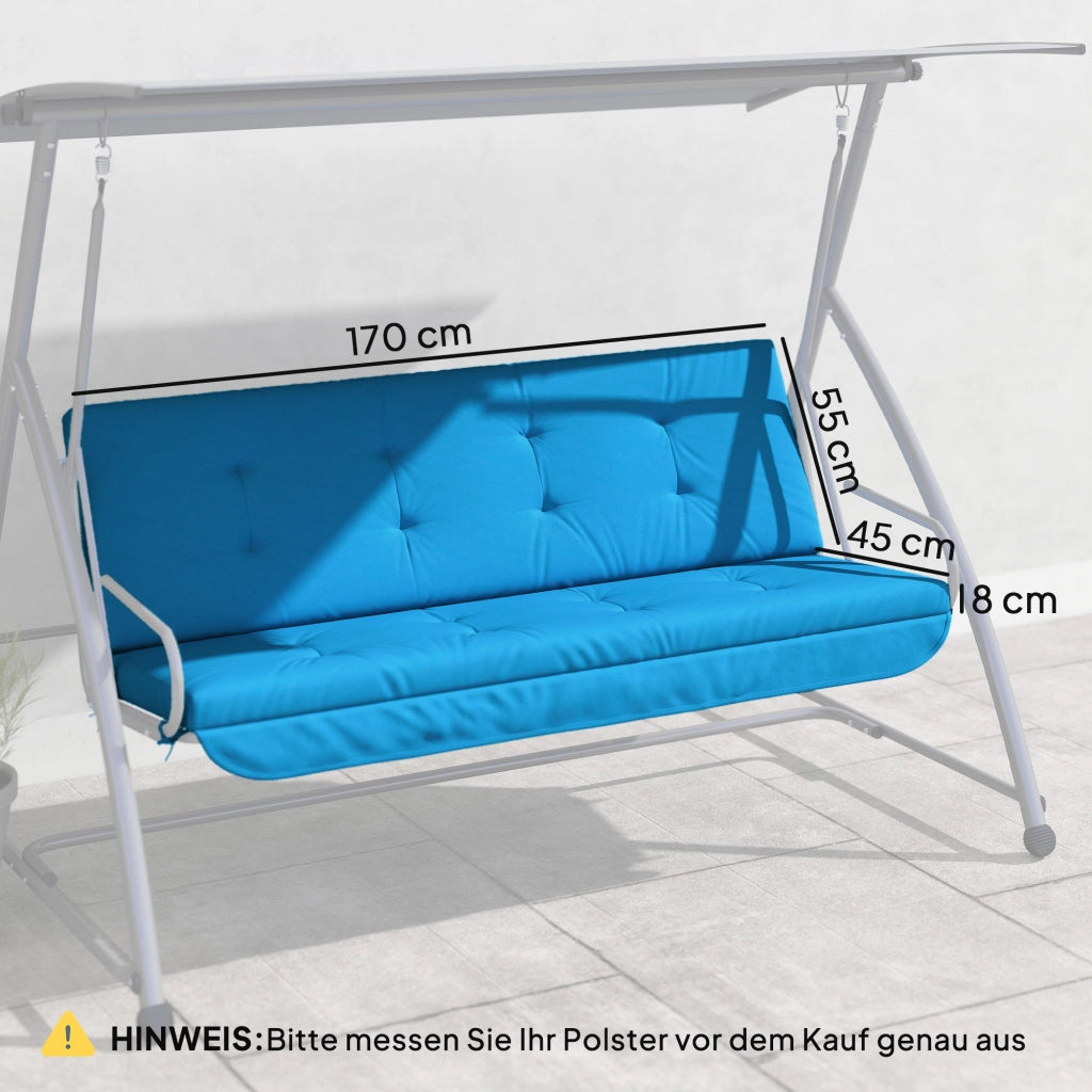 Set Cuscini per Altalena Giardino 170 cm ¨C zephmum ¨C Blu