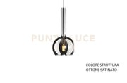 APPLIQUE OTTONE SAT. 1 LUCE PICCOLA VETRO CROMO 1155OS-A-CR
