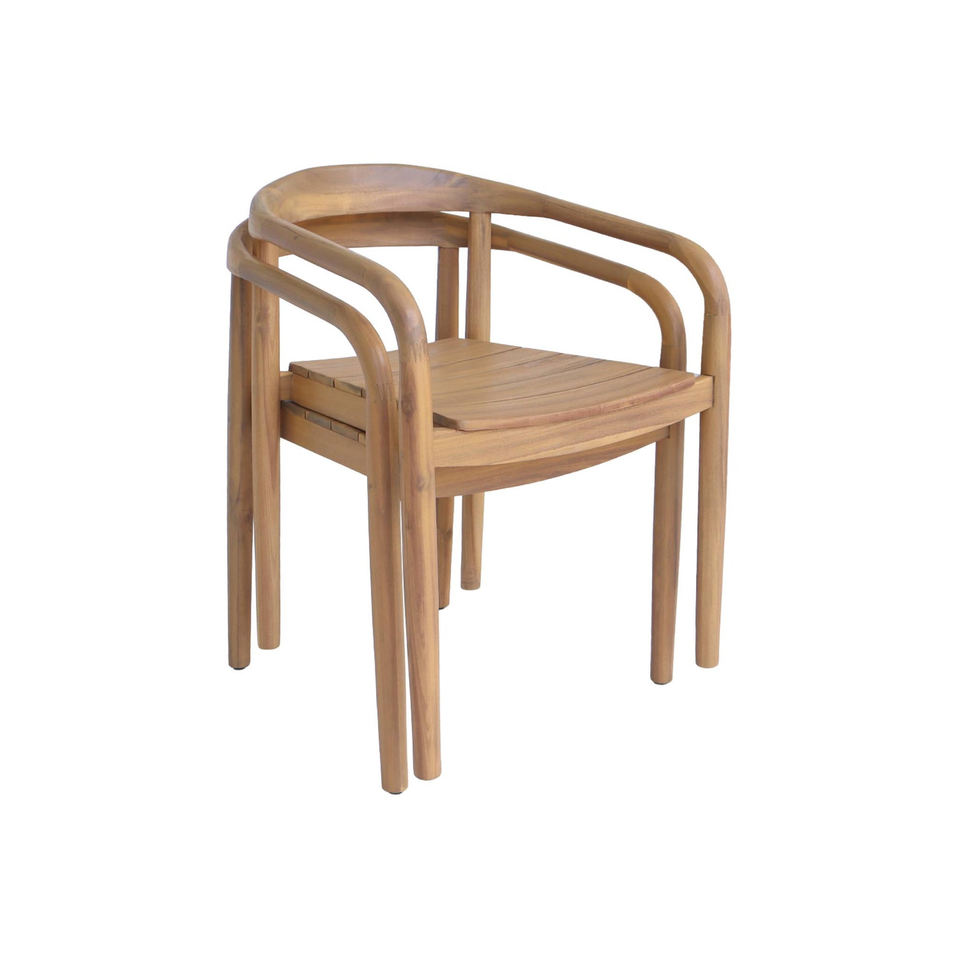 Set 2 sedie da giardino in legno di acacia, teak