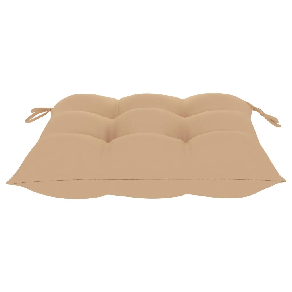 Sedie da Giardino 2 pz | Sedie da Esterno con Cuscini Beige in Teak Massello