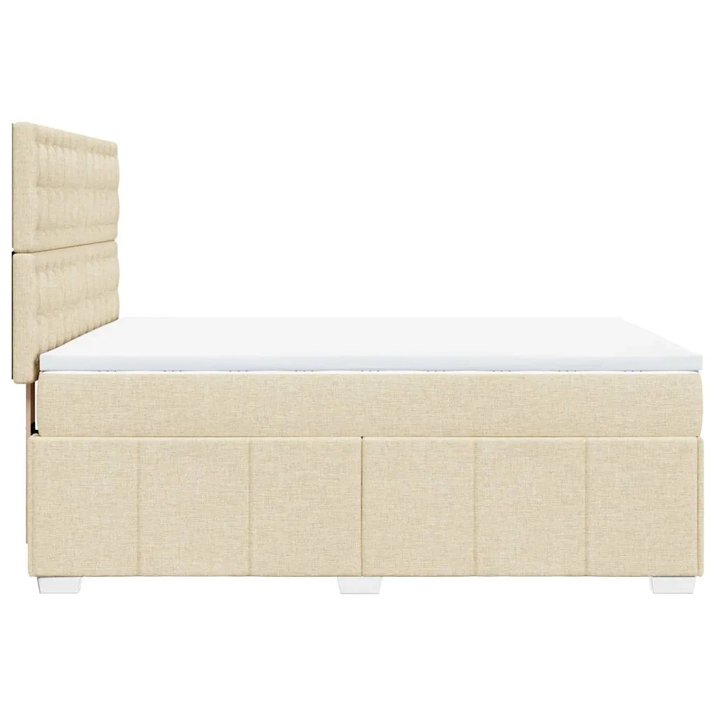 Giroletto a Molle con Materasso Crema 140x19 cm in Tessuto