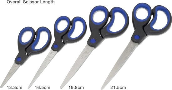 Set di forbici multifunzionali in acciaio inossidabile, Set di 4 pezzi _Nero/Blu
