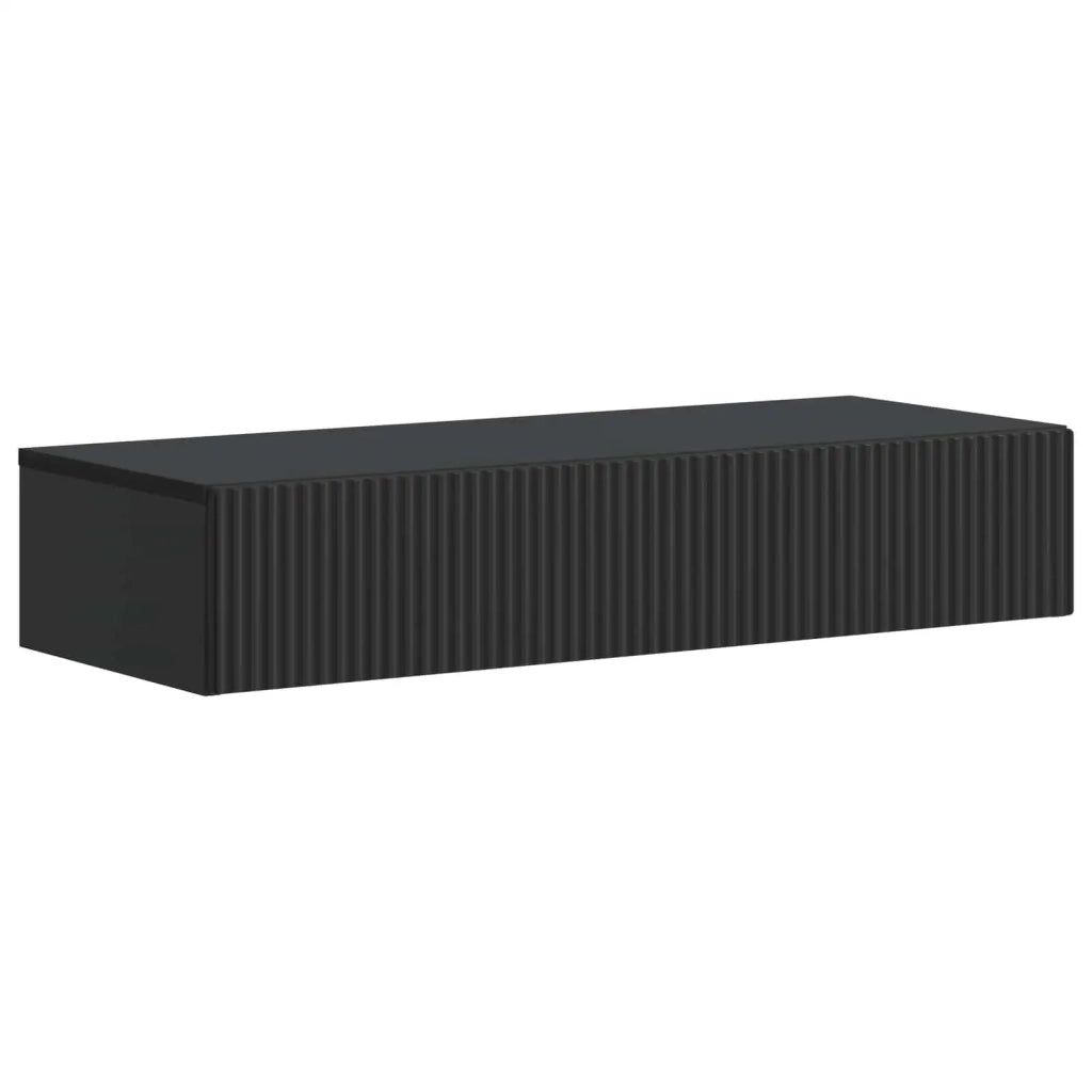 Tavolino da Parete Laterale Nero 87,5 x 34,5 x 17 cm