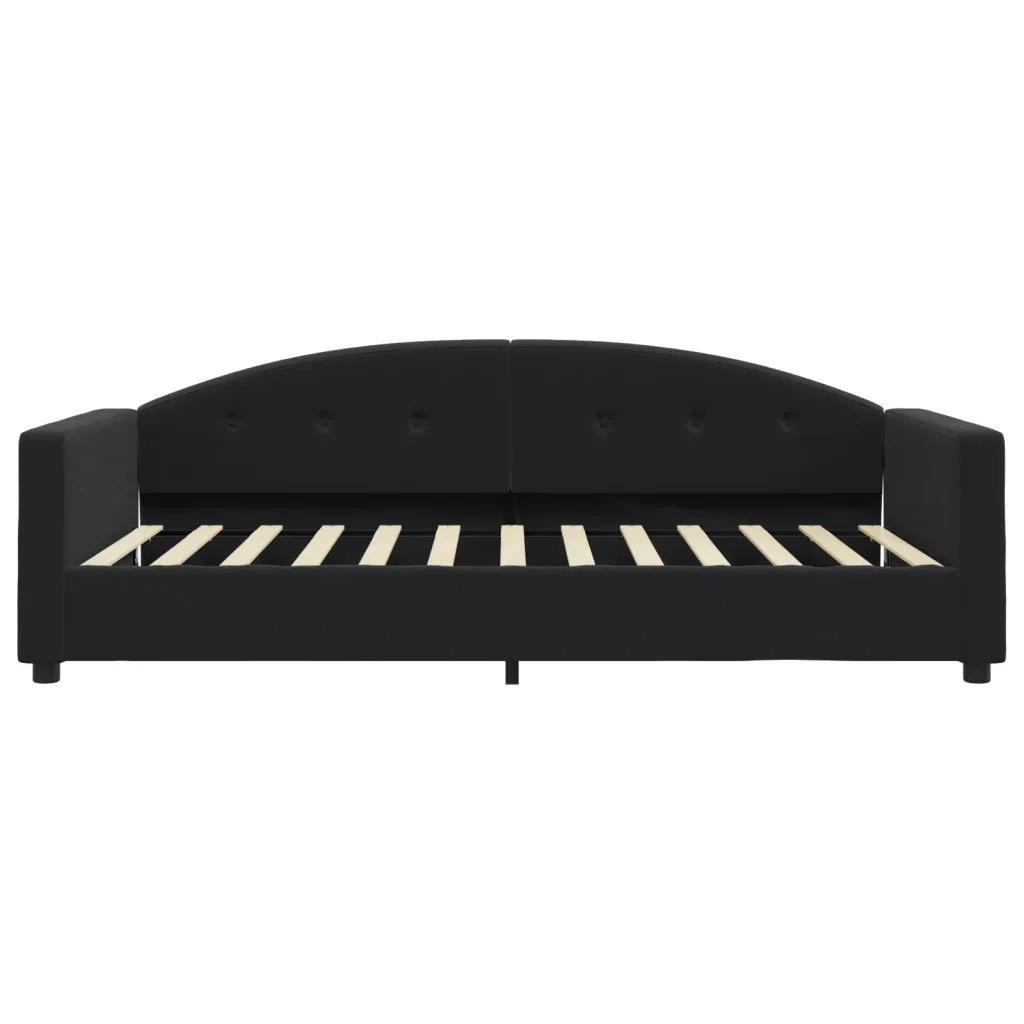 Divano Letto con Materasso Nero 100x200 cm in Velluto 3197288