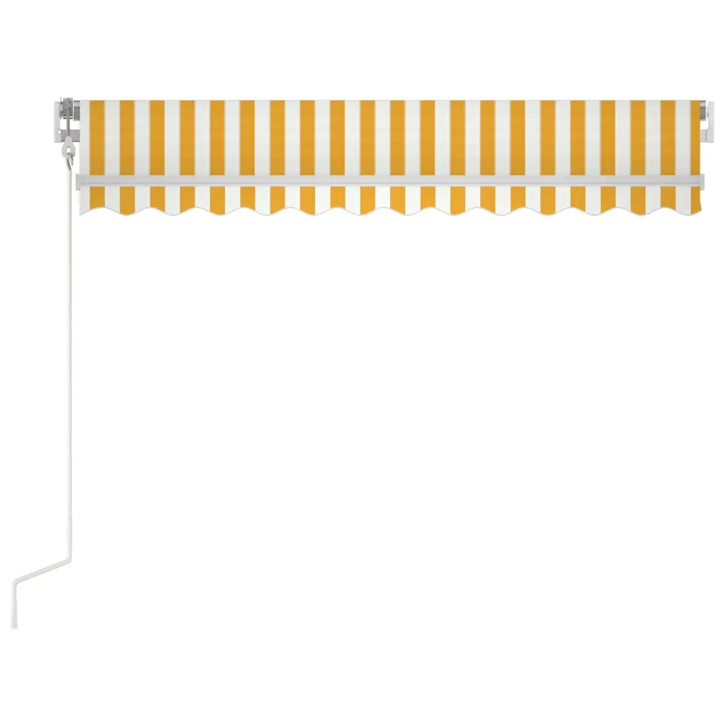 Tenda da Sole Retrattile Manuale 350x250 cm Gialla e Bianca 3068878
