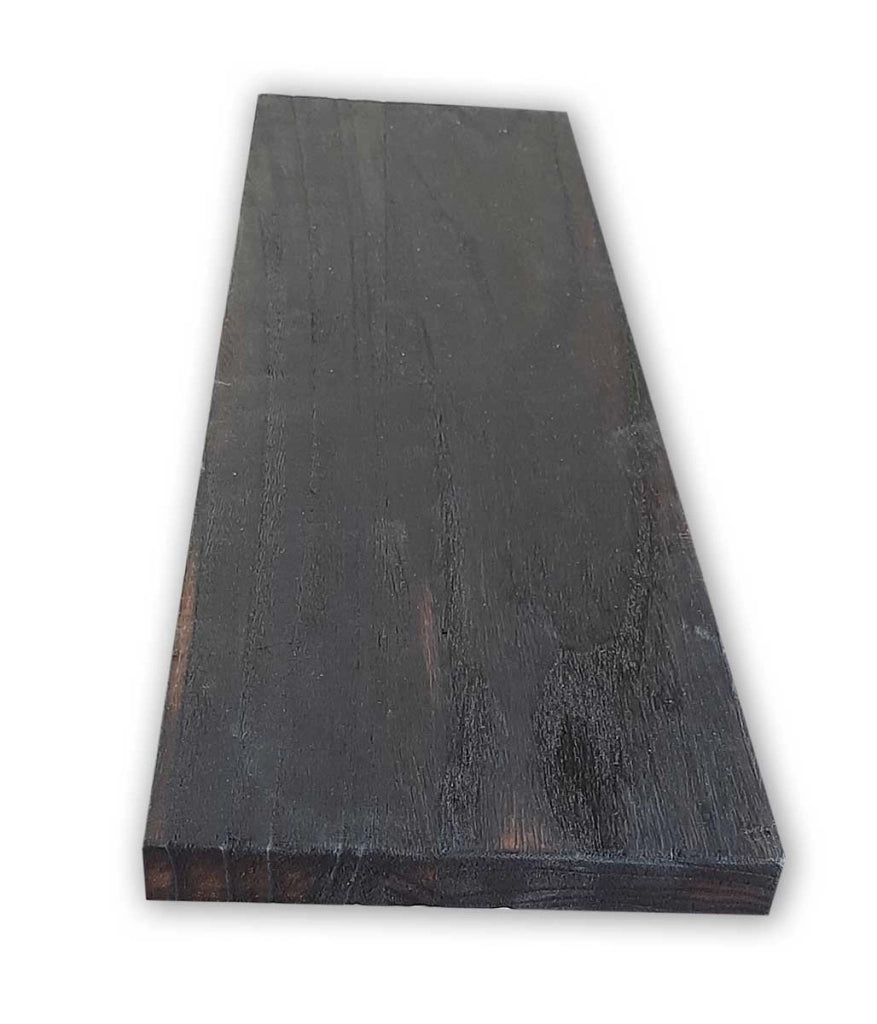 Tavola In LEGNO CountryWood – trattato con metodo Yakisugi Stile: DARK CARBON full burn, Misura: 10x203x2 cm
