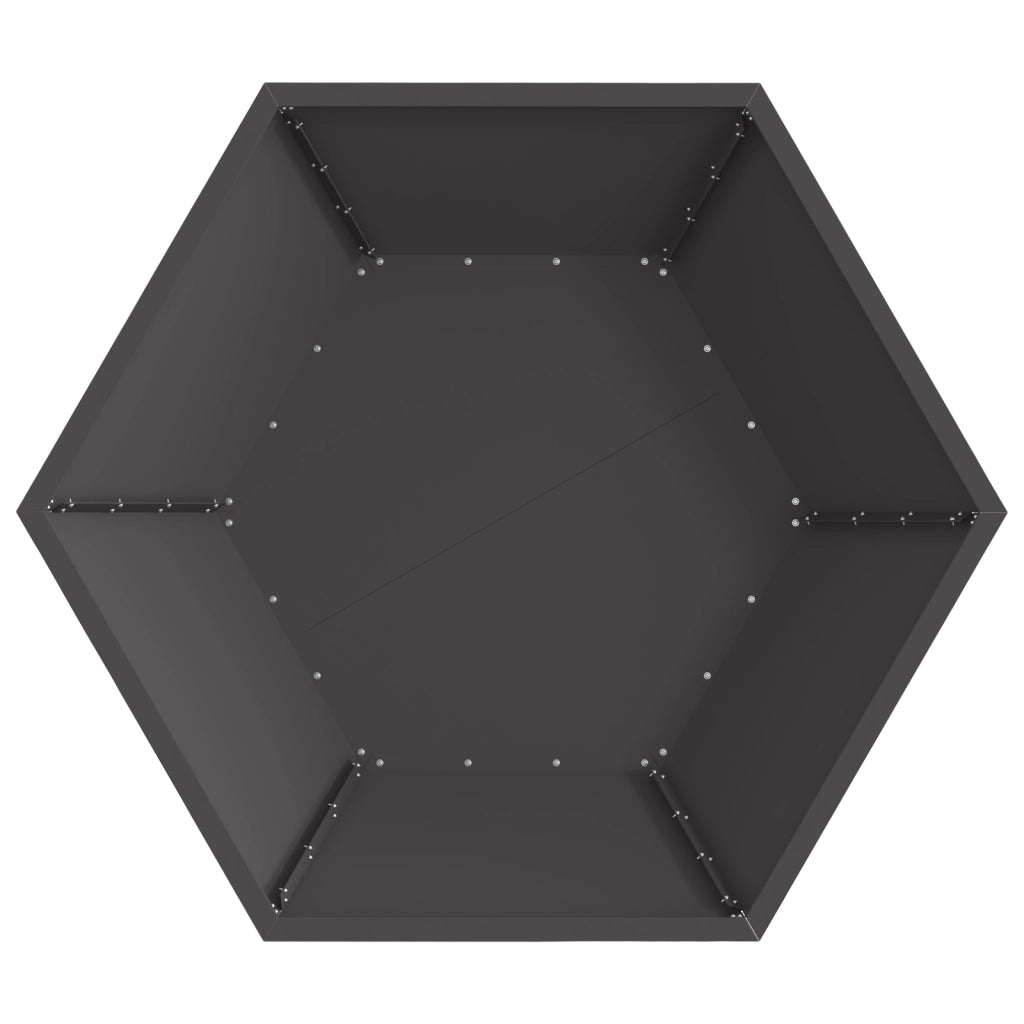 Braciere Esagonale Nera 100x100x28 cm Acciaio