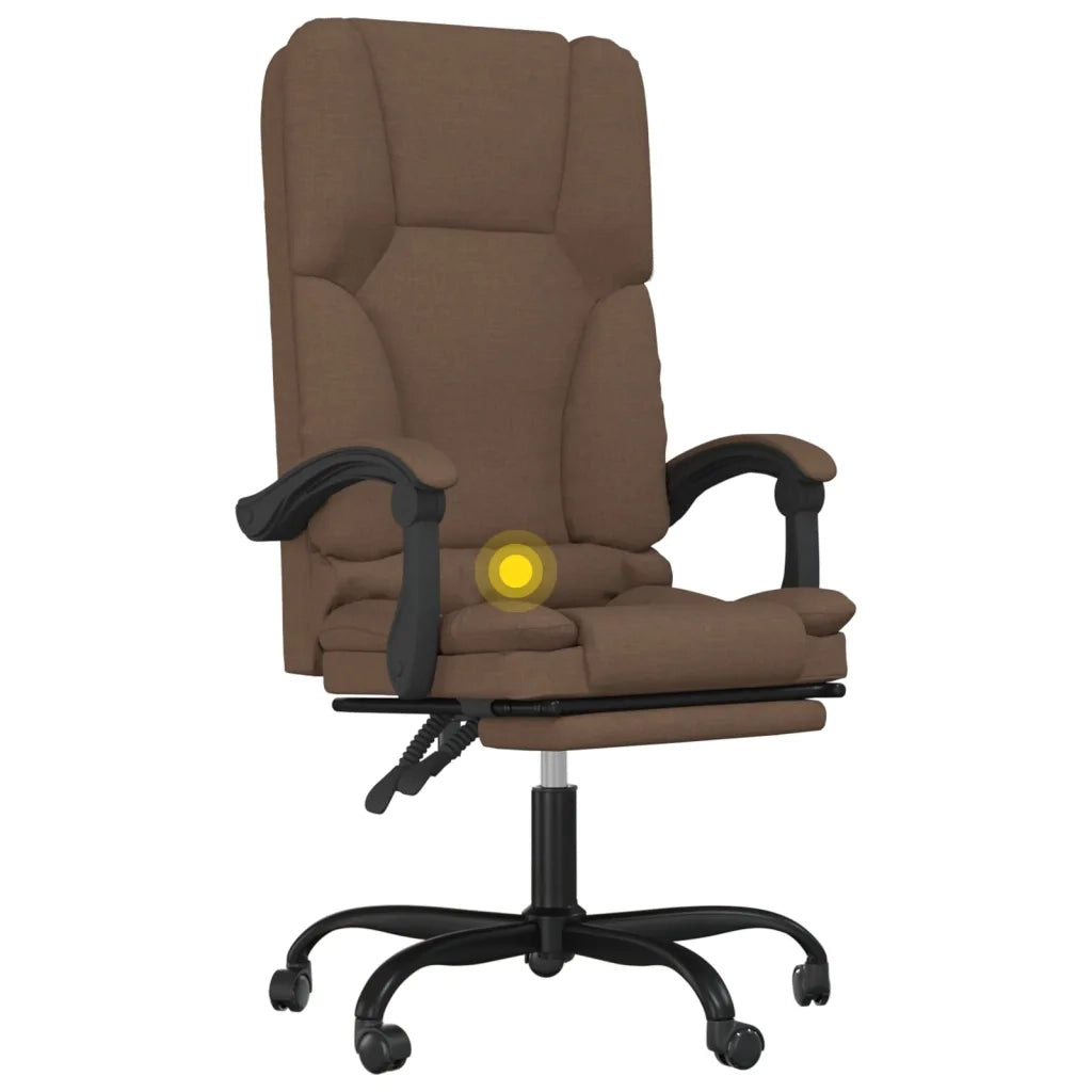 Sedia da Ufficio Massaggio Reclinabile Marrone in Tessuto cod mxl 36048