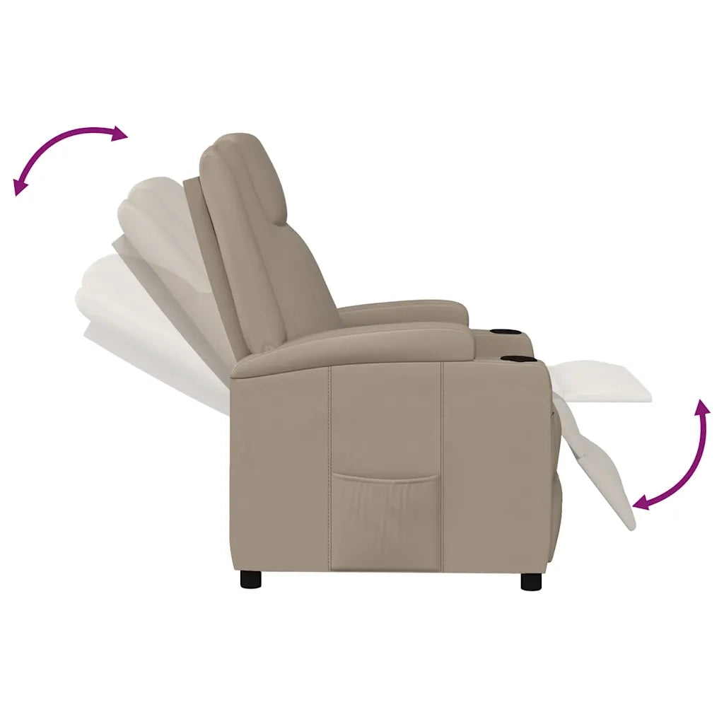 Divano Sedia-Poltrona Reclinabile Cappuccino in Similpelle 856485