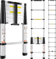 Scala Telescopica in Alluminio - 380 cm di Altezza, Portatile e Antiscivolo - Capacità 170 kg