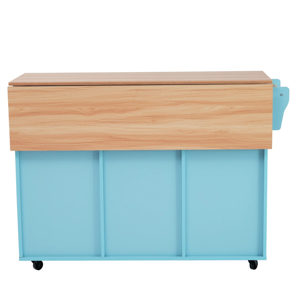 Credenza da cucina con 2 cassetti; 3 vani e piano ribaltabile - per cucina - in MDF - blu