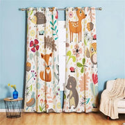 Gordini senza vetrata per camera da bambini, animali, uccello, motivi fiorali con occhi per camera da bambina, camera da bambini, 160 x 132 cm (H x L)