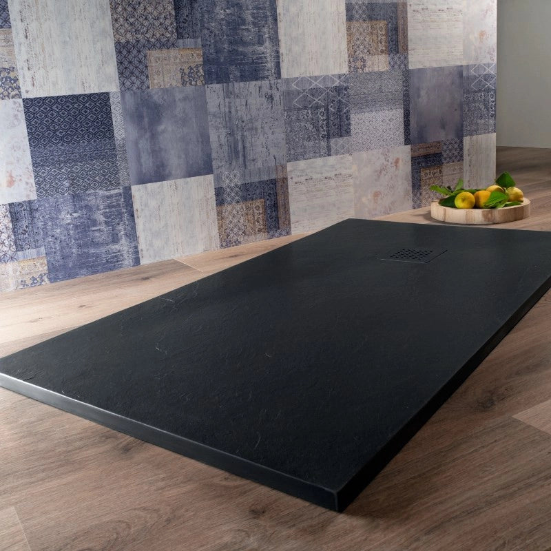 Piatto Doccia 80x100 cm in Resina Tagliabile Antracite Ultraslim