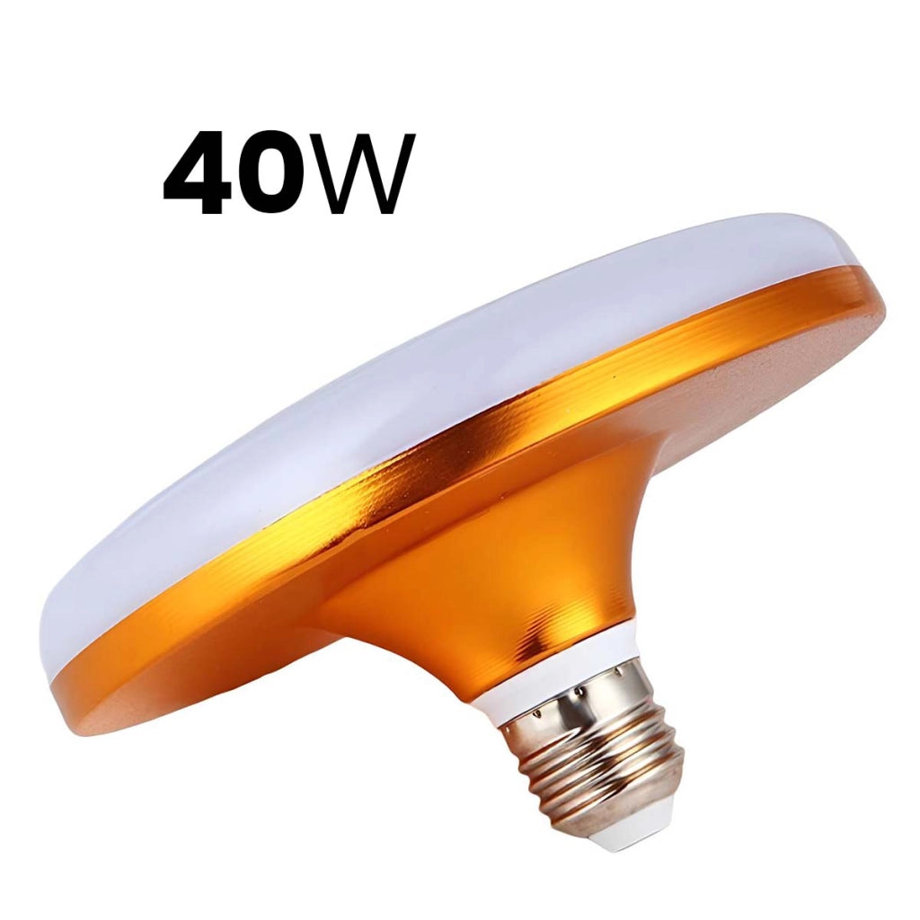 Plafoniera LED a Forma di Disco E27 40W 6500K Bianco / Dorato Avizar