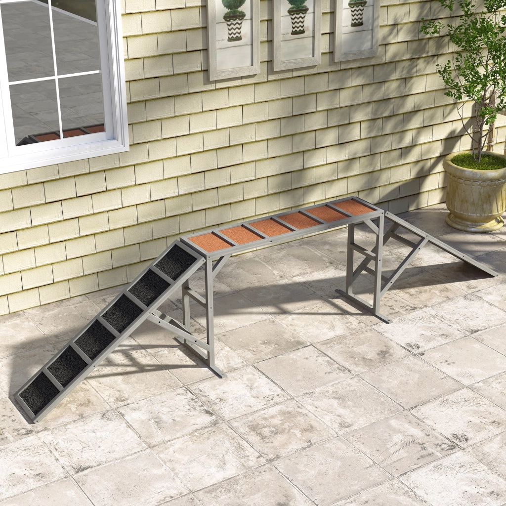 Ponte Agility per Cani ¨C zephmum ¨C Grigio 335x55x60 cm