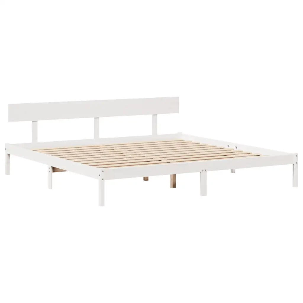 Letto senza Materasso-Struttura Letto Bianco 180x200 cm Legno Massello di Pino 479407