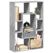 Libreria-Scaffale per Libri-Mobile di Stoccaggio Grigio Cemento 63x20x90 cm in Truciolato