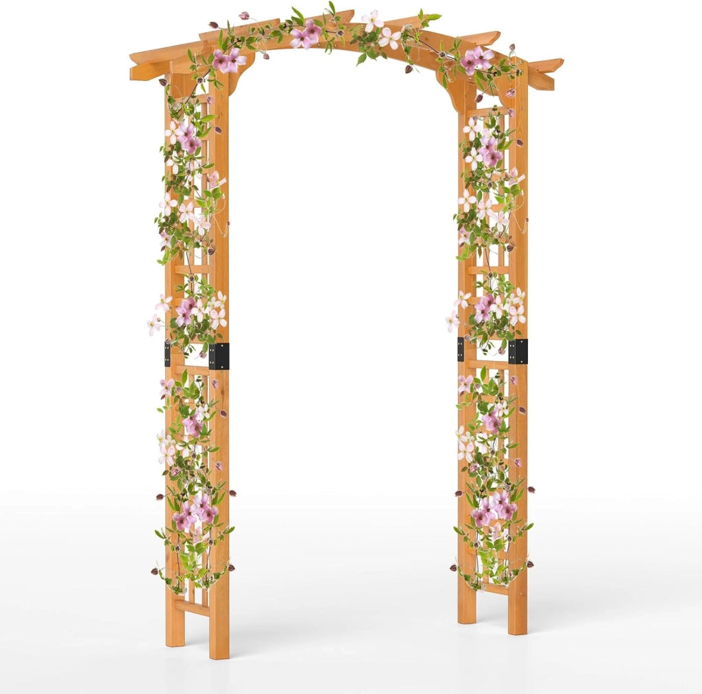 Arco da Giardino in Legno, Pergola da Esterno per Piante Rampicanti, Pergolato per Matrimonio e Feste, da Giardino, Patio e Cortile (Modello 2)