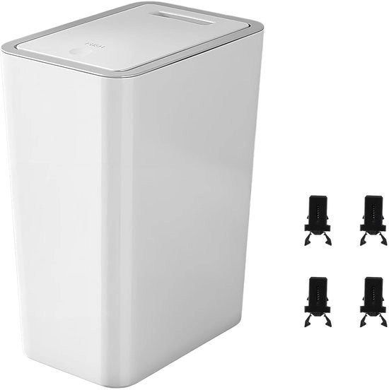 Contenitore per rifiuti 10 litri - Filtro automatico - Apertura igienica - Design compattabile - Chiusura automatica - Materiali in plastica
