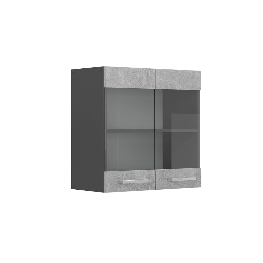 Vicco Mobile da cucina in vetro Calcestruzzo 60 cm