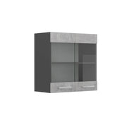 Vicco Mobile da cucina in vetro Calcestruzzo 60 cm