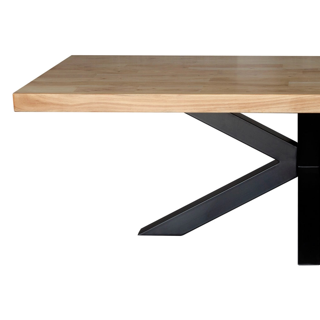 Tavolo da pranzo in legno marrone con gambe in ferro 240x100x76h cm