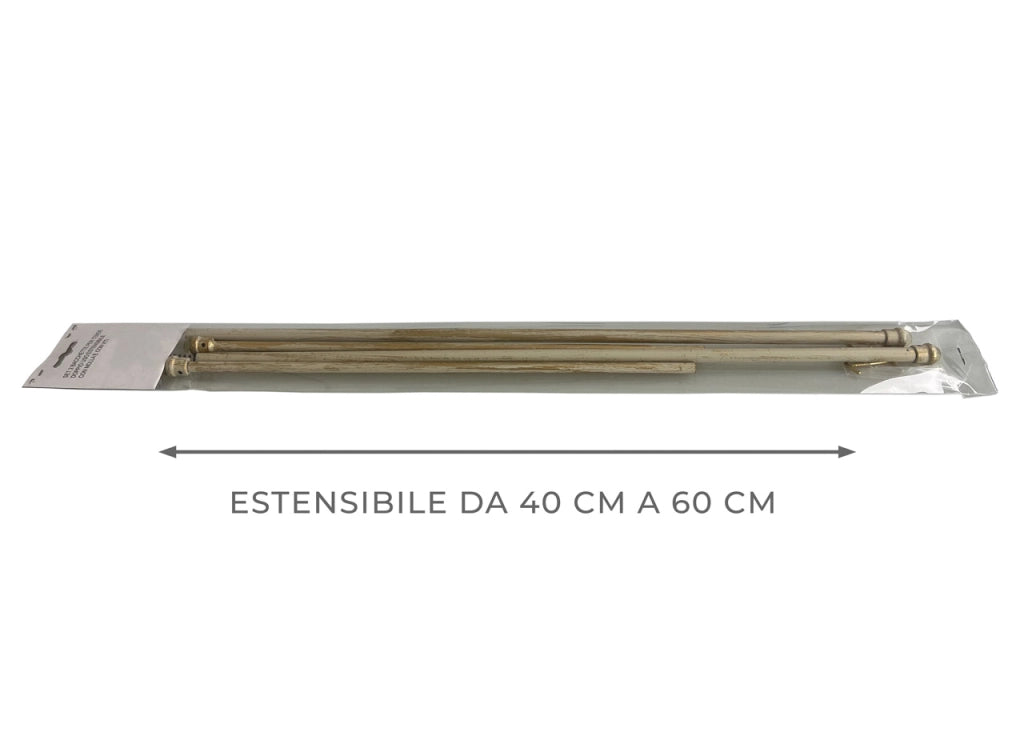 Bacchette Tende A Pressione Bastone Tenda Estensibile Astina Con Molla - 40-60 - Bianco-Oro