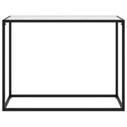 Tavolo Consolle Bianco 100x35x75 cm in Vetro Temperato 322813