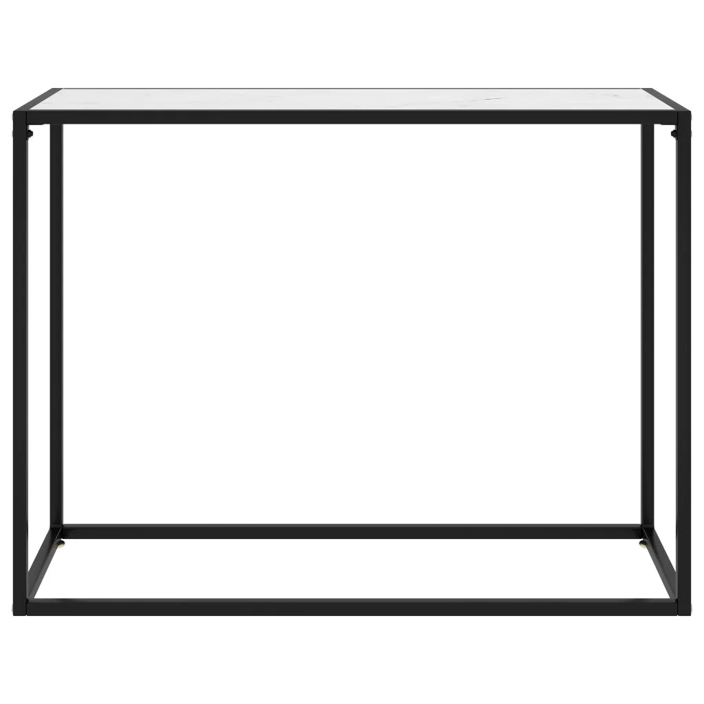Tavolo Consolle Bianco 100x35x75 cm in Vetro Temperato 322813