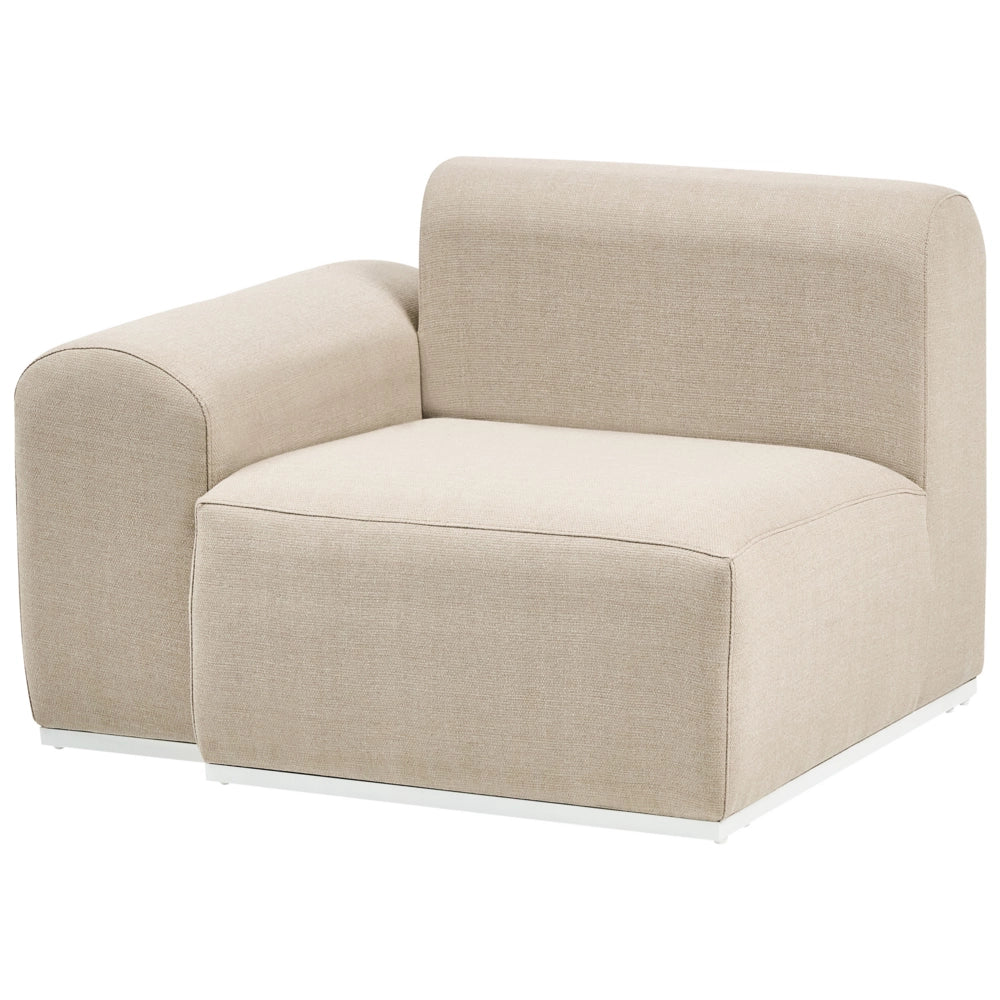 Set da salotto modulare in tessuto per esterni 7 posti reversibili struttura in alluminio beige da giardino