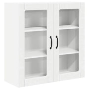 Pensile da cucina | Mobile in vetro da parete PORTO Bianco 80 x 31 x 80 cm