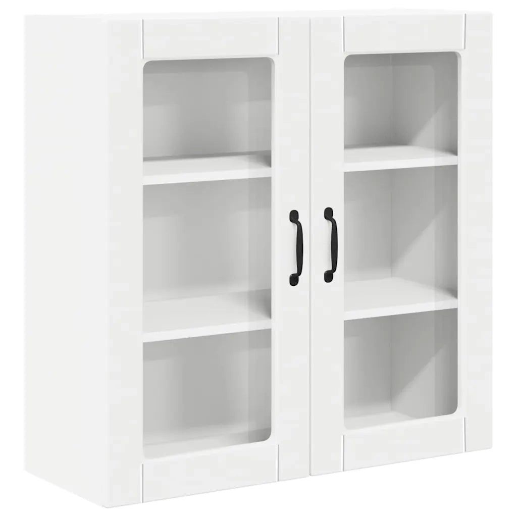 Pensile da cucina | Mobile in vetro da parete PORTO Bianco 80 x 31 x 80 cm