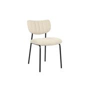 Set di 2 sedie NORAYA - Tessuto beige - Piedi in metallo - Design compatto - Eleganza naturale e raffinata