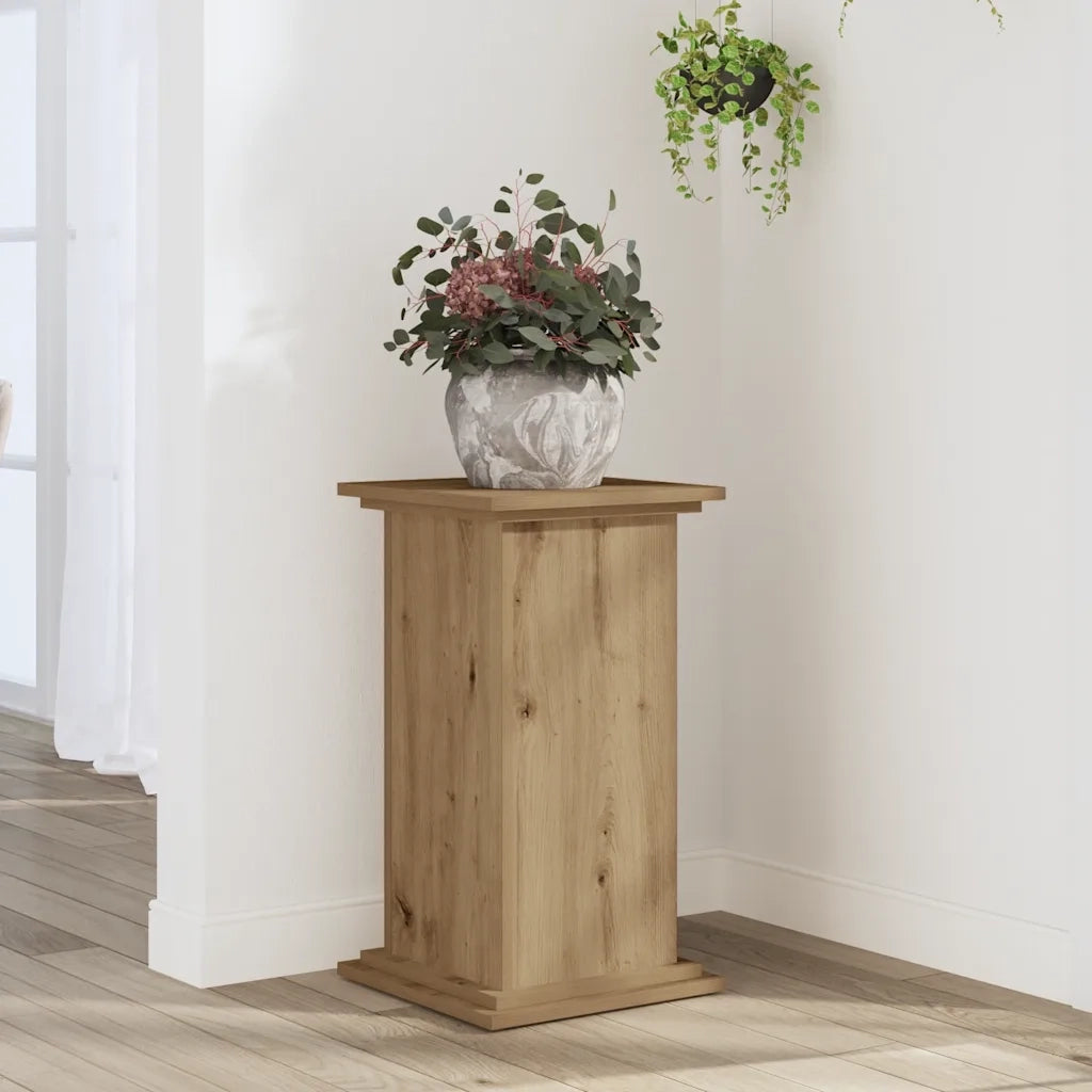Supporto per Piante Rovere Artigianale 33x33x60 cm Truciolato 852968