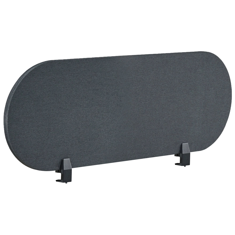 Pannello divisorio grigio scuro in tessuto PET Board 120 x 40 cm Schermo acustico Morsetti di montaggio modulari Casa Ufficio