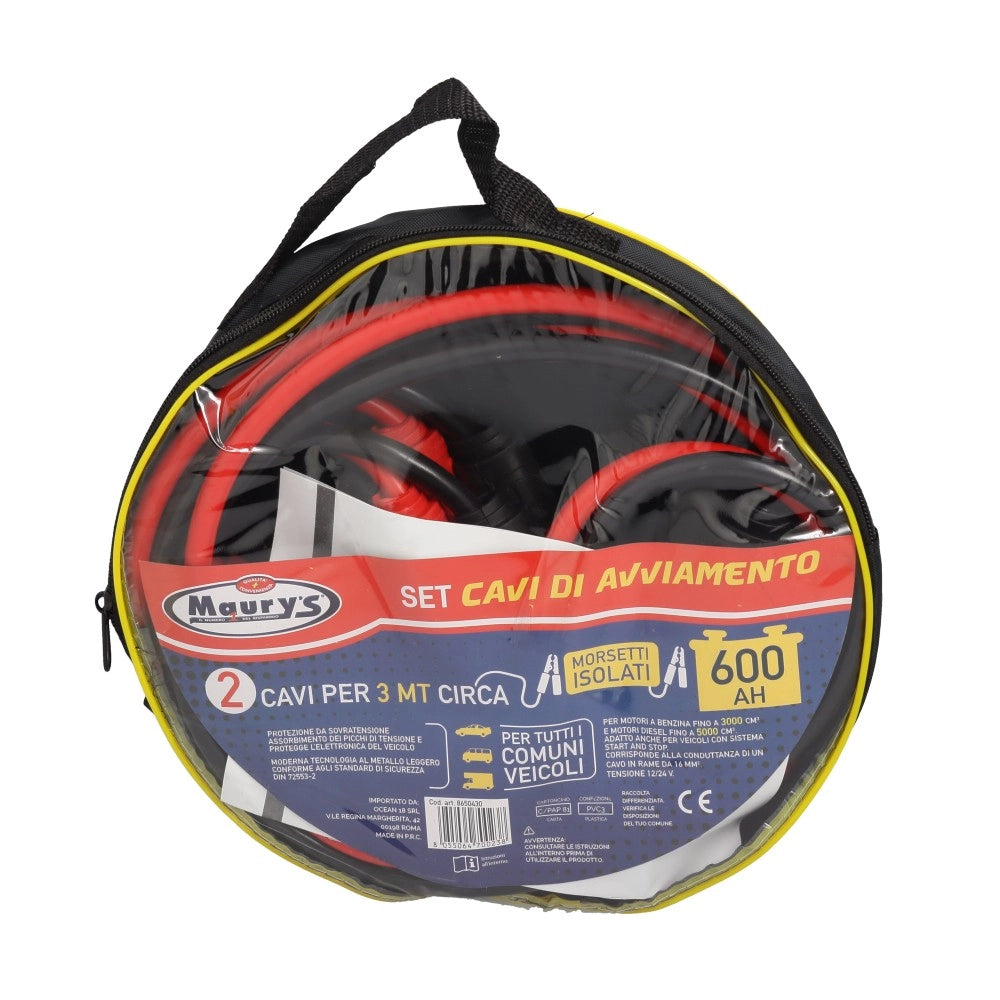 MAURY'S CAVI PER BATTERIA 600 AH PER TUTTI I VEICOLI COMUNI 3 MT