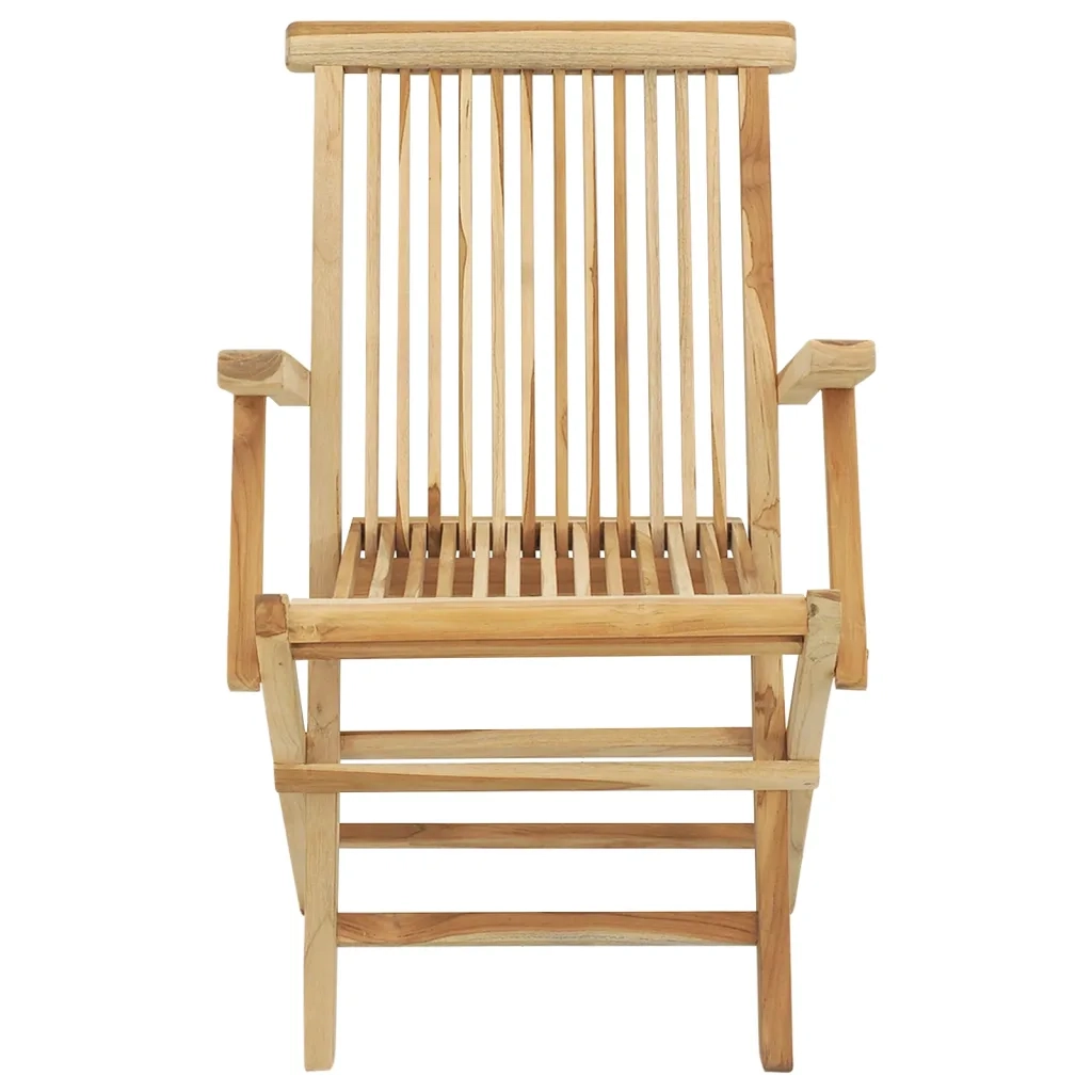 Set da Pranzo per Esterni 5 pz in Legno Massello di Teak 44686