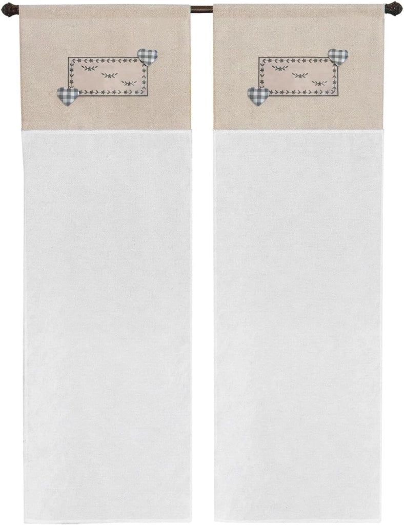 Tende Porta Finestra 60x150 cm Coppia 2 Pz Interno Semitrasparente Tessuto Pendente Grigio