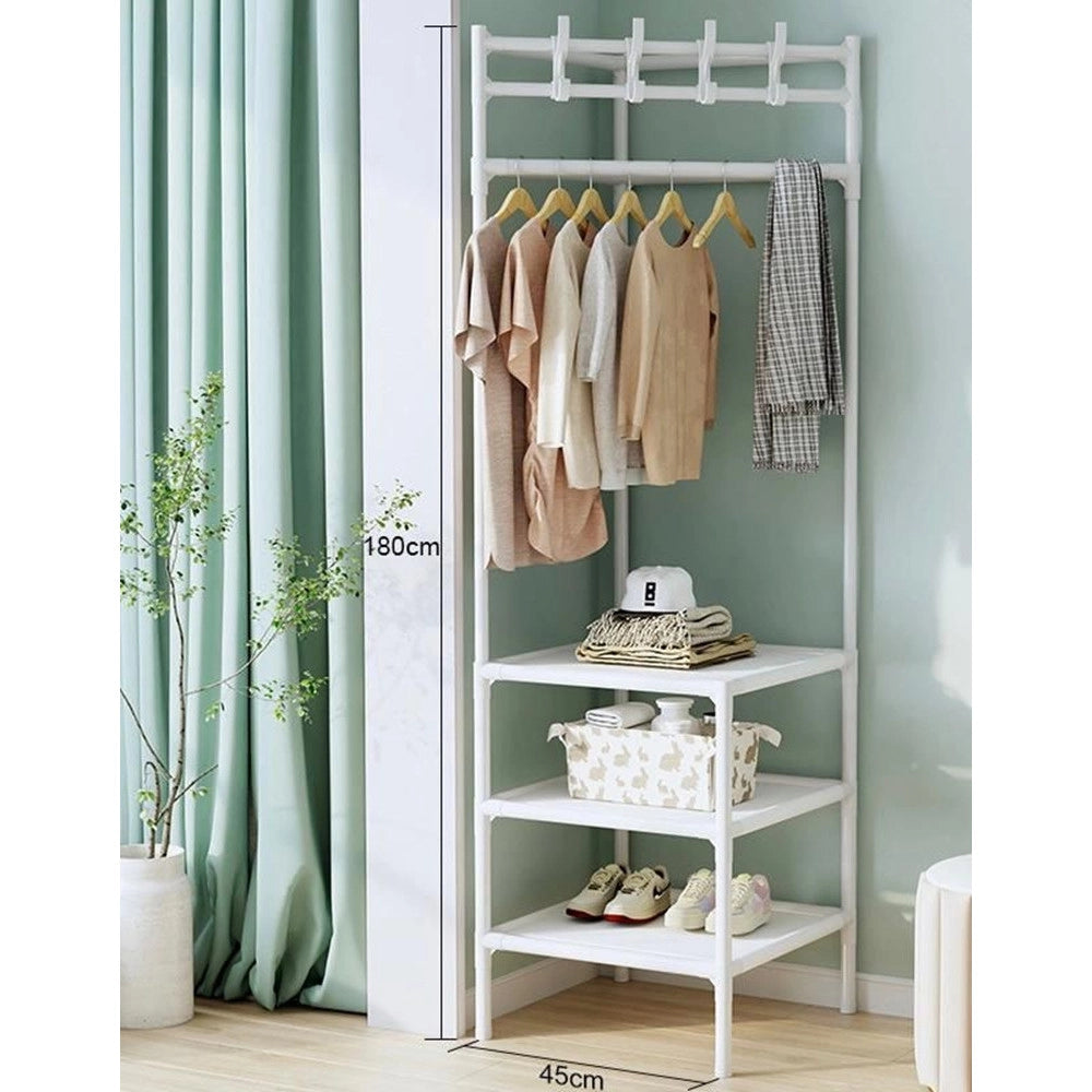 Trade Shop - Appendiabiti Ad Angolo In Metallo Armadio Organizer Abbigliamento Retrò Espositore -