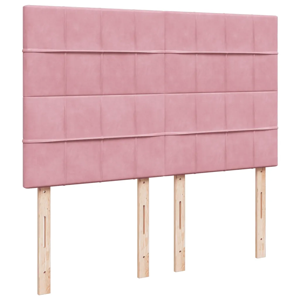 Giroletto a Molle con Materasso Rosa 160x200 cm in Velluto
