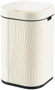 Recipiente di rifiuti automatico con sensore e coperchio 8L per bagno e cucina (bianco, 12 litri)