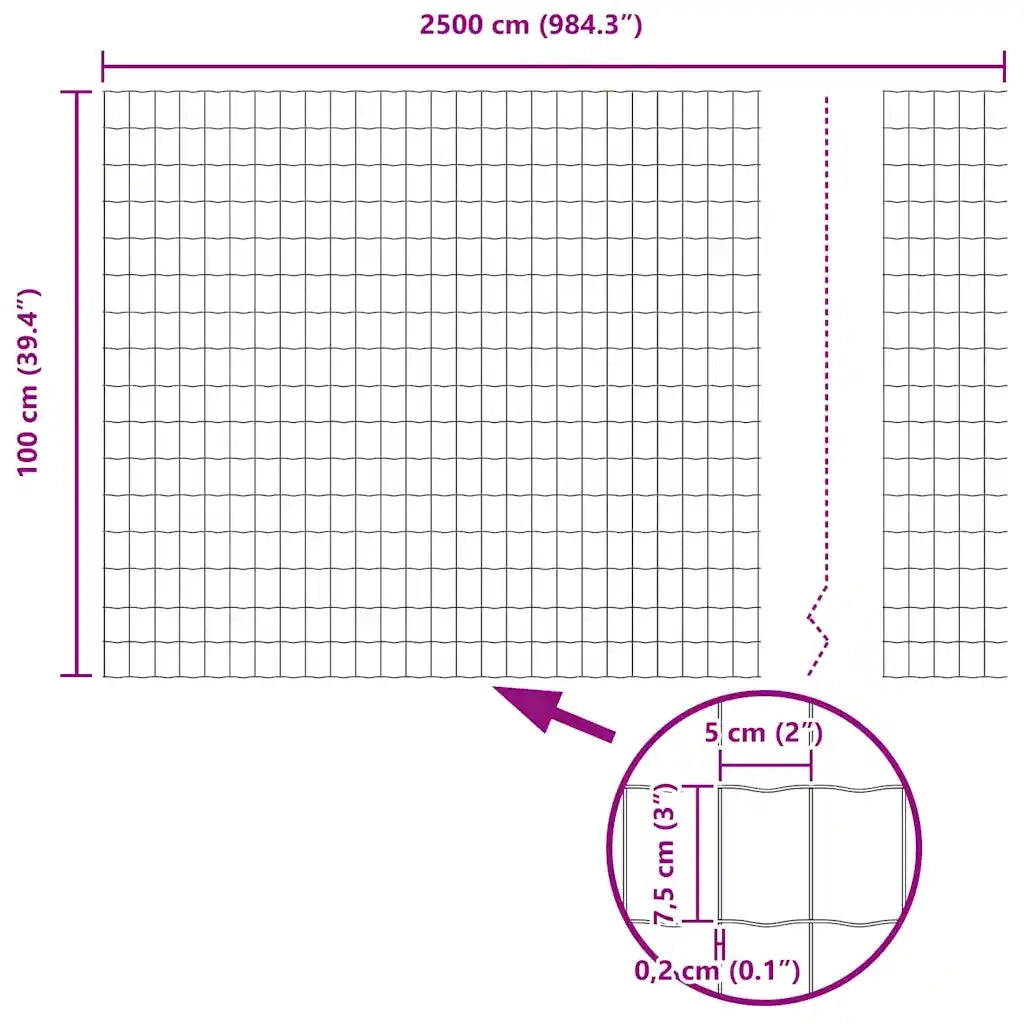 Recinzione Euro Verde 1 x 25m Ferro rivestito in PVC 42004381