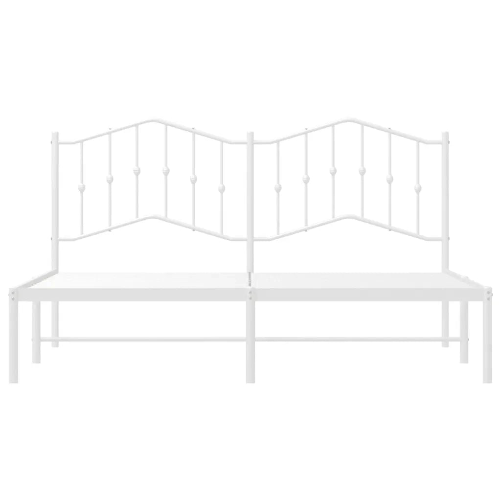 Giroletto con Testiera Metallo Bianco 160x200 cm 373841