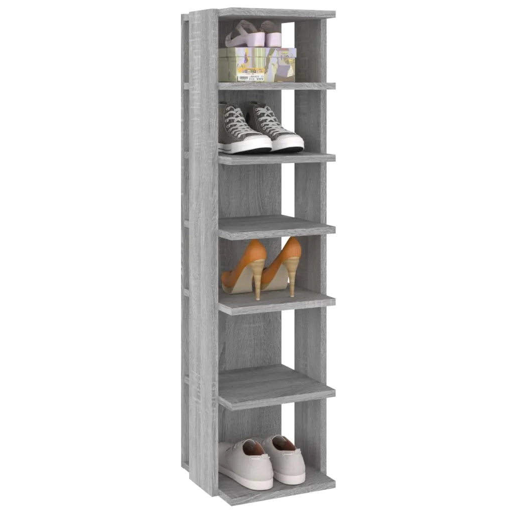Scarpiera-Scaffale per scarpe Grigio Sonoma 27,5x27x102 cm in Legno Multistrato